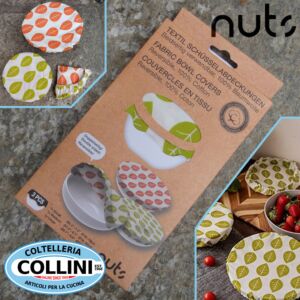 NUTS -  Set copri ciotole in cottone biodegradabile - LEAVES - 3 pezzi