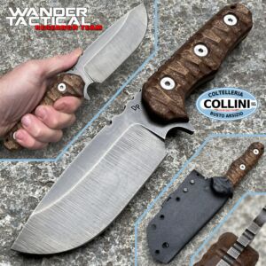 Wander Tactical - Lynx knife - Raw finish & Brown Micarta - coltello custom