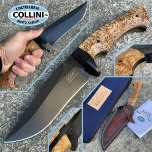 La Cantina - Little Jones PVD custom knife - Sleipner Steel - Betulla Chiara e Fatcarbon - coltello artigianale