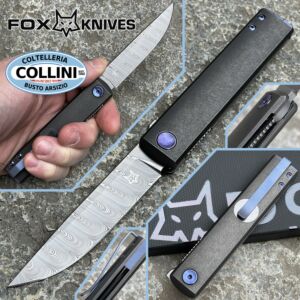 Fox - Chnops knife by Gobbato - FX-543DBL - Damasco Damasteel e Titanio PVD - coltello