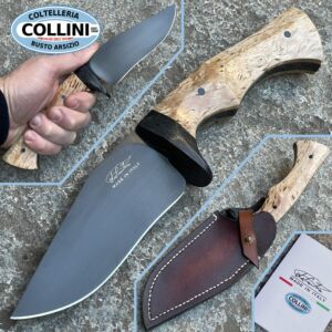 La Cantina - Mini Jones PVD custom knife - Sleipner Steel - Betulla Chiara e Fatcarbon - coltello artigianale