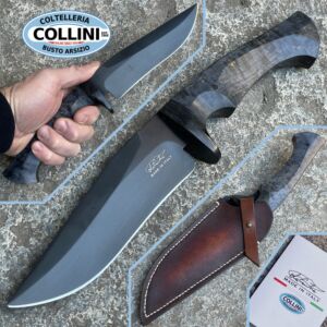 La Cantina - Little Jones PVD custom knife - Sleipner Steel - Betulla Nera e Fatcarbon - coltello artigianale