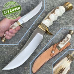 Jimmy Lile - 1989 Engraved Stag Skinner Model 2 - COLLEZIONE PRIVATA - coltello artigianale da caccia