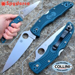 Spyderco - Endura 4 Flat Plain Knife - K390 Blue FRN - C10FPK390 - coltello
