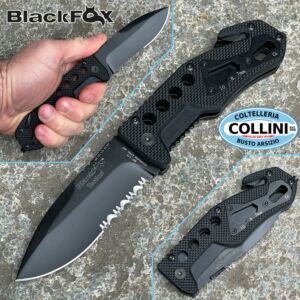 BlackFox - Folding Rescue Knife - Black - BF-115 - coltello
