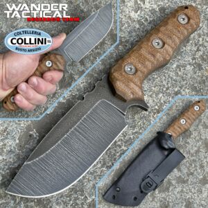 Wander Tactical - Lynx knife - Raw & Brown Micarta - D2 - coltello custom