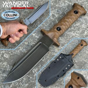 Wander Tactical - Centuria Pilot clip knife - Raw - Micarta Brown - Coltello Custom