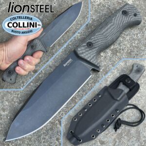 Lionsteel - T6 Knife - CPM-3V Old Black e Micarta Nera - T6B 3V CVB - coltello
