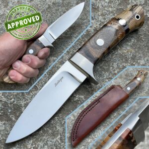 Livio Montagna - Hunter knife - M390 - Faggio Stabilizzato - COLLEZIONE PRIVATA - coltello artigianale