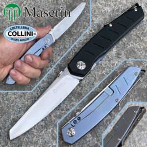 Maserin - AM-6 Knife - D2 Titanium  Framelock e G10 Black by Attilio Morotti - 374/G10N - coltello
