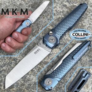 MKM - Miura Knife - M390 Button Lock - Titanio Blu - MI-TBL - coltello