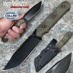 Wander Tactical - Explorer Knife - Raw & Green Micarta - coltello artigianale