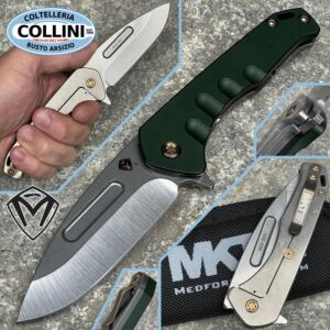 Medford Knife and Tool - Swift FL Flipper knife - S35VN Tumbled DP Blade, Green Handle - MKFF206 - coltello