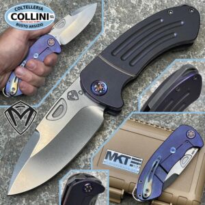 Medford Knife and Tool - Theseus Knife - D2 Tumbled Blade, Violet Handles - MK040 - coltello