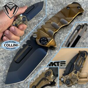 Medford Knife and Tool - Micro Praetorian T - S45VN Tanto PVD, Bronze Stained Glass Handles - MK0084 - coltello