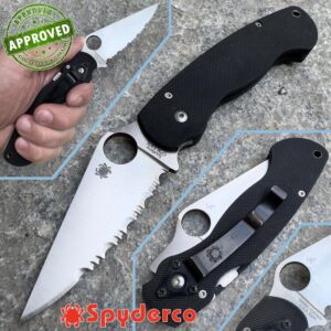 Spyderco - Paramilitary knife - G10 Black - Serrated - C81GS - COLLEZIONE PRIVATA - coltello