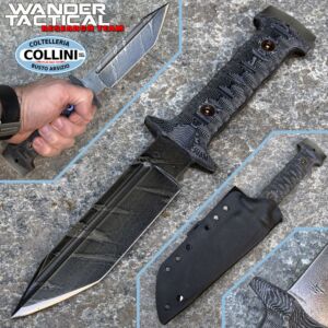 Wander Tactical - Tenebris Pilot Clip Point Knife - Ice Brush & Micarta Black - Coltello Custom
