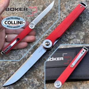 Boker Plus - Kaizen Flipper Knife - Red G10 & Satin S35VN - 01BO680SOI - coltello