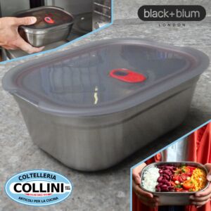 Black Blum - Contenitore per pranzo in acciaio inox per microonde 1200 ml - FBSS-BX- L017-FR