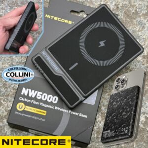 Nitecore - NW5000 Power Bank - Magnetic Wireless in Fibra di Carbonio