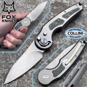 Fox - Jupiter Knife - Acid Stonewash M390 - Titanium & Jungle Wear Carbon Fiber - FX-555TiCF - coltello