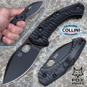 Fox - Zero 2.0 knife by Jens Anso - Black Top Shield & Black - FX-311B - coltello