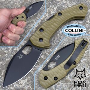 Fox - Zero 2.0 knife by Jens Anso - Black Top Shield & OD Green - FX-311OD - coltello