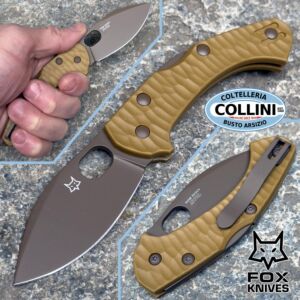Fox - Zero 2.0 knife by Jens Anso - Coyote Top Shield & Coyote Tan - FX-311CT - coltello