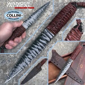Wander Tactical - One of a Kind FC WT Knife - Primitive D2 & Leather - Coltello Custom