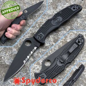 Spyderco - Endura 4 - Half Serrated Black Blade - COLLEZIONE PRIVATA - C10PSBBK - coltello