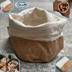 NUTS - Sacchetti-Cestini  porta pane beige sughero e cotone - 16cm