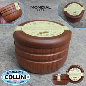 Mondial - Crema da Barba Tabacco Verde con ciotola in legno 140 ml - Made in Italy