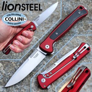 Lionsteel - Skinny Aluminium - Red & Stonewashed MagnaCut - SK01A RS - coltello