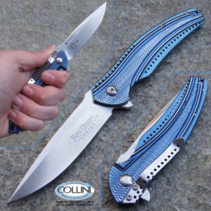 CRKT - Ripple Flipper Knife by Ken Onion - Blue Frame Lock - K405KXP coltello