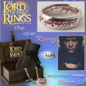 Lord of the Rings - Anello del potere in argento 22mm inc. Rossa - R221.40 - Il Signore degli Anelli