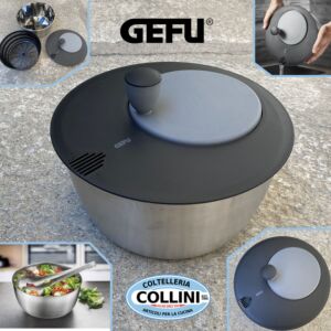 Gefu - Centrifuga per insalata ROTARE - acciaio inossidabile - 28180