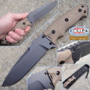 Hogue - EX-F01 5.5" Fixed Drop Point Black Kote - G-10 G-Mascus Desert coltello