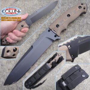 Hogue - EX-F01 7" Fixed Drop Point Black Kote - G-10 G-Mascus Desert coltello