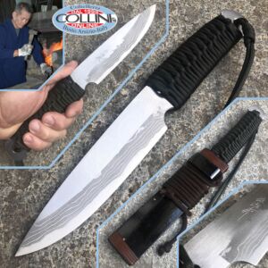 Takeshi Saji - Musashi 140 knife - Green paracord - Coltello Artigianale