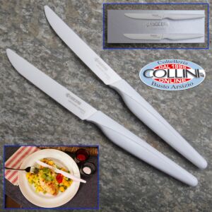 Kyocera - Set 2 coltelli bistecca lama in ceramica bianca