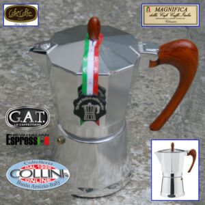 G.A.T. - Caffettiera in  alluminio - Moka Magnifica - 6 tz - anche per induzione