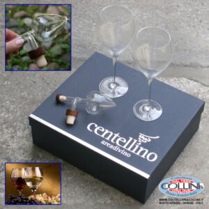 Centellino - Decanter per Vini Rossi e Bianchi ml.100 Con 2 calici CRW 
