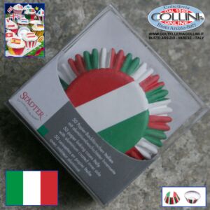 Stadter - Set pirottini carta per Muffin motivo bandiera - Italia 