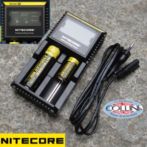 Nitecore - DigiCharger D2 EU - Caricabatterie Universale - per RCR123A, 18650, 18350, 14500, C, AA, AAA