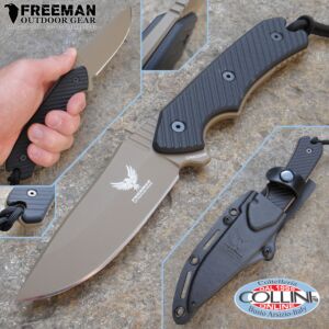 Freeman Outdoor Gear - 4" Flat Dark Heart Field Knife 451 - G10 Black - Coltello