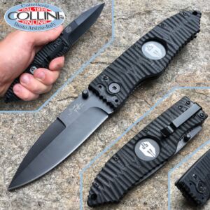 Hoffner - Black Folding knife 3.5" Black  chiseled - coltello