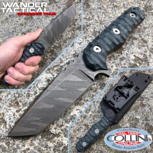 Wander Tactical - Lynx Tanto Knife - Ice Brush & Black Micarta - coltello custom