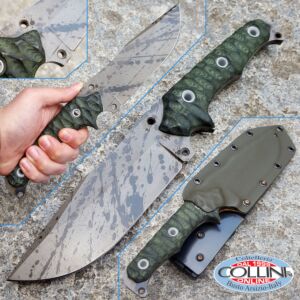 Wander Tactical - Haast Eagle - Black Blood & Green Micarta con Pin Tube in alluminio - coltello custom