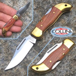 Jaguar - coltello chiudibile in legno con testine in ottone 708 - Coltello Anni '90