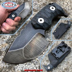 Wander Tactical - Tryceratops Compound - Raw & Black Micarta - coltello custom